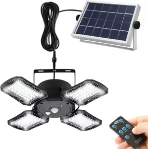 128 LED Solarleuchte Solarlampe mit Bewegungsmelder Außen Fluter Wandstrahler DE - Bild 1 von 12