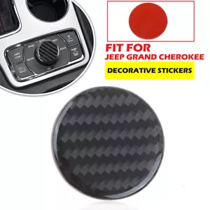 For Jeep Grand Cherokee Carbon Fiber Central Control Switch Knob Trim 2011-2021 - Picture 1 of 5