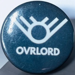 Ovrlord Logo Black White Pinback Button Pin - Picture 1 of 3