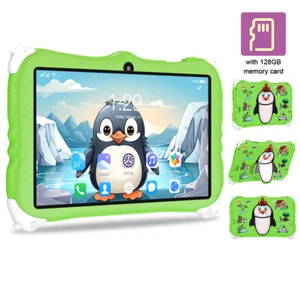 Green US Plug Kids Tablet 7in Andr-oid 10 4GB+64GB 1960*1080 High-Clear Scre Kit - Picture 1 of 7