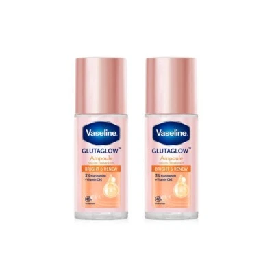 2x Vaseline Glutaglow Bright Renew Deodorant Roll On Ampoule Serum Underarm 45ml - Image 1 of 2