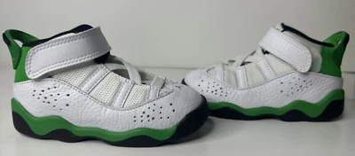 Anillos Nike Air Jordan para niños pequeños talla 7C verde blanco 323420-131 Foto 1 de 4