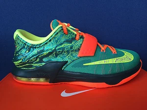 Nike KD VII 7 GS Weatherman sz 6Y Emerald Green Orange Kevin Durant 669942-303 - Picture 1 of 7