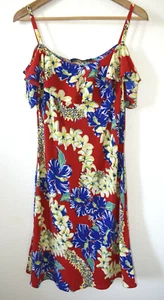 New Polo Ralph Lauren Silk Red Floral Mini Dress Size 8 - Picture 1 of 5