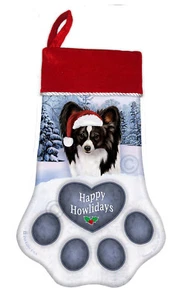 Christmas Stocking - Black and White Papillon - Picture 1 of 1