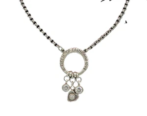 SHABLOOL ISRAEL 925 Silver Vintage Cubic Zirconia Faith Chain Necklace NE3336 - Picture 1 of 6