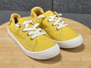 Roxy Bayshore Plus Women's Size 7 Shoes Yellow Canvas Slip On Casual Sneakers - Picture 1 of 10