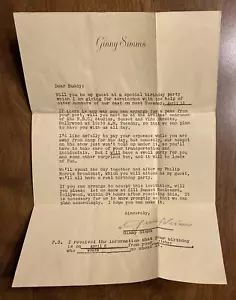 Carta autografiada firmada por Ginny Simms de 1940 para discutir la fiesta para militares Segunda Guerra Mundial - Imagen 1 de 23