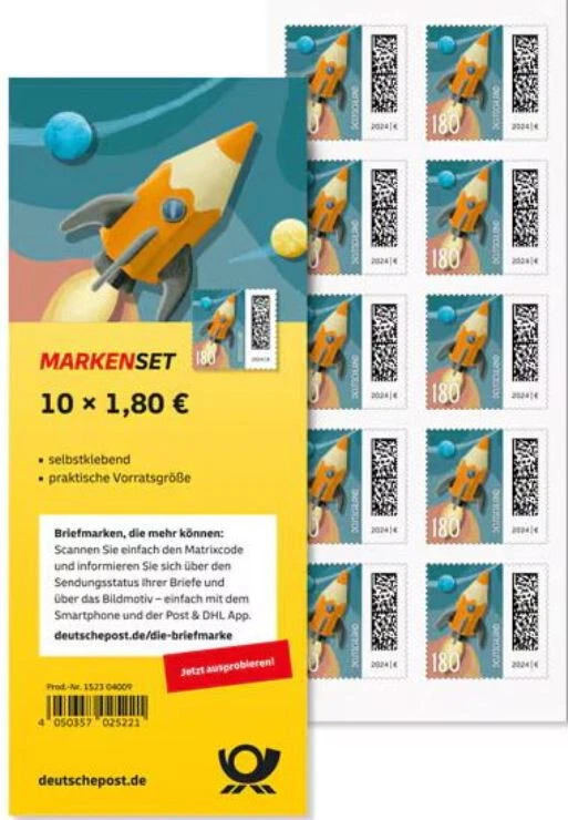Mi-Nr. 3874 - selbstklebende Einzelmarke aus Markenset Raketenpost - Bild 1 von 1