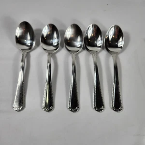 Reed and Barton Surrey Pattern Tablespoons Set of 5 Stainless Steel Flatware - Picture 1 of 8