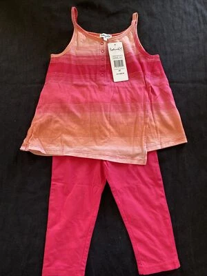 Splendid NWT Orange/Pink Top $ Cropped Leggings-4T - Image 1 of 4