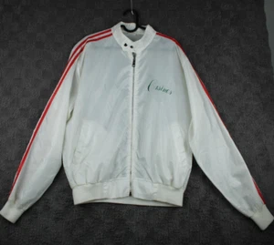 Vintage 90s Casino Travel Lite White Vegas Windbreaker Jacket Light Full Zip XL - Picture 1 of 14