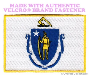 MASSACHUSETTS STATE FLAGGE PATCH BESTICKT APPLIKATION mit VELCRO® Markenverschluss - Bild 1 von 1