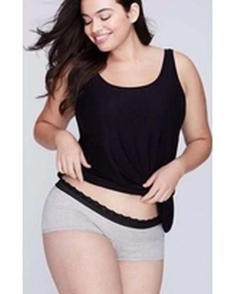 Panty corto de algodón cacique Lane Bryant con cintura recortada de encaje 14/16 Foto 1 de 2