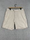 Peter Millar Mens Corded Striped Flex Shorts Size 36 Beige Flat Front