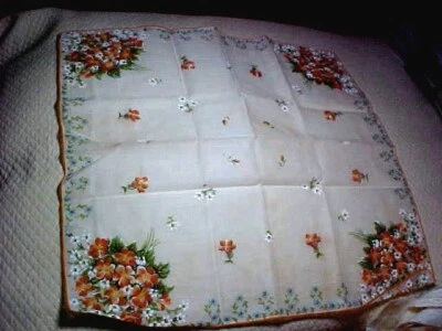Винтажный Burmel Hanky с букетами Dk персиковые фиалки 82625 - Изображение 1 из 3
