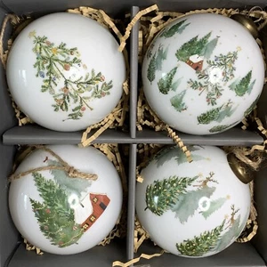 JUEGO DE ADORNOS DE NAVIDAD EN EL PAÍS Pottery Barn bolas de vidrio nostálgicas - Imagen 1 de 8