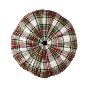Juliska Stewart Tartan Round Plaid Throw Pillow - Picture 1 of 3