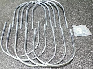 (10) U-Bolt Low Carbon Steel, Zinc, 1/2"-13, 2" Thread Length 8" Pipe Size (MK) - Picture 1 of 5