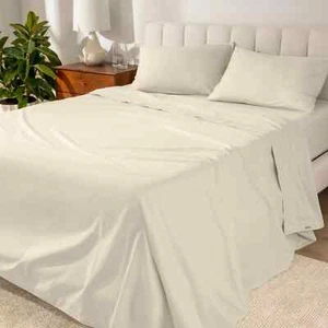 Everyday Home by Trident 100 % Bio 300 Fäden Baumwolle Lakenset - King - Sand - Bild 1 von 1