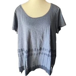 Camiseta Pure Jill Tie Dye Alta-Baja Azul Gris Algodón Top Para Mujer Talla L - Imagen 1 de 6