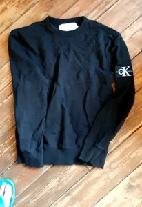 Black Unisex Calvin Klein Jumper Size Xs To Small.black - Picture 1 of 7