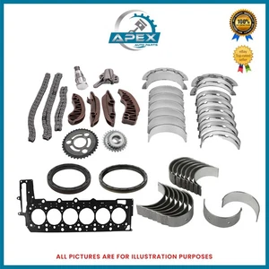 BMW 3.0 N57 DIESEL ENGINE N57D30A TIMING CHAIN KIT & ENGINE REBUILD PARTS - Picture 1 of 4