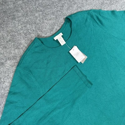 J Jill Sweater Womens Large Paisley Hem Button Back Pullover Lightweight New - Image 1 of 4