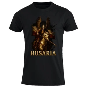 Koszulka HUSARIA Czarna Polski Rycerz Skrzydlaty Duma i Siła T-Shirt - Bild 1 von 2