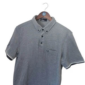 Polo de piqué de algodón gris premium Fred Perry London para hombre *delgado* XL-L *EN MUY BUENA CONDICIÓN* - Imagen 1 de 10