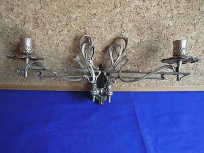 Paire de Chandeliers Bougeoirs de Piano   Bronze E.MULLER Art Nouveau - Photo 1/4