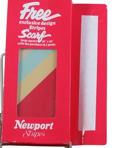 Sciarpa a righe Newport Stripes vintage design esclusivo 30" x 30" sigillata promo - Foto 1 di 2