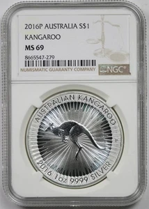 2016P Australia Kangaroo Silver $1 NGC MS 69 1 oz Fine Silver - Picture 1 of 4