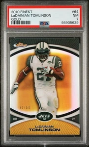 2010 Topps Finest Ladainian Tomlinson #64 Gold Refractor /50 PSA 7 Jets - Bild 1 von 3