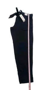 M&S Per Una Women's Belted Pull On Tapered Ankle Grazer Trousers Navy SZ 18 BNWT - Picture 1 of 11
