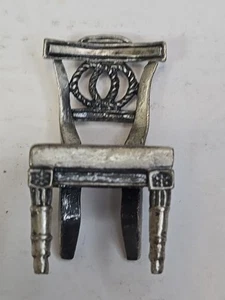 Sixtrees LTD Pewter Chair Minature Doll House Furniture  - Picture 1 of 6