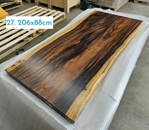 Live Edge 206x88cm Stunning One Slab Solid Walnut Table with Metal Legs - Picture 1 of 9