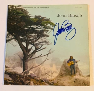 JOAN BAEZ Signed "5" Album Record Beckett Authentic - Picture 1 of 2