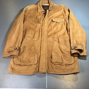 Brooks Brothers Suede Leather Field Jacket Coat Size Large Brown Tan Barn - Picture 1 of 20