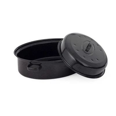 Russell Hobbs Roaster Self-Basting Oven Roasting Dish 38 cm Vitreous Enamel