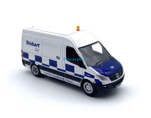 VANS Modellino furgone CR 1:76 Benz Sprinter Stobart London Airport auto metallo pressofuso nuovo