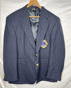Chaqueta Blazer Edwards Clásica Azul Leones Parche Internacional 41 Corta De Colección - Imagen 1 de 13