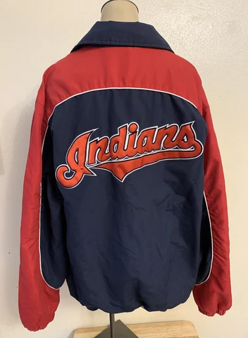 Cleveland Indians Chief Wahoo Full Zip Wind/Rain Jacket Size Medium Cover