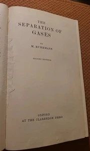 The separation of Gases by M Ruhemann (1952, Hardcover) VTG Text Book - Picture 1 of 11