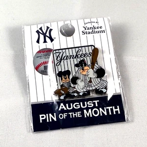 New Sealed! Yankee Stadium Pin of the Month August 2018 Mickey & Pete Disney!! - Picture 1 of 1