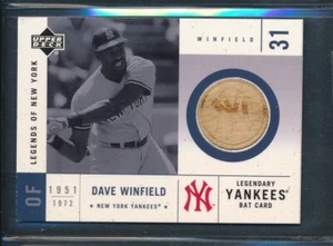 2001 Upper Deck Legends of New York GU Bat Relic #LYB-DW: DAVE WINFIELD Yankees - Picture 1 of 2