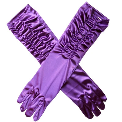 Guantes elásticos de ópera satinada con codo para noche fiesta guantes de baile para mujer disfraz EE. UU. Foto 1 de 4
