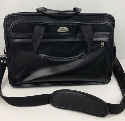 Computador Heritage Travelware Samsonite couro sintético pebbled vários compartimentos - Imagem 1 de 4