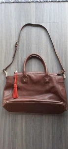 Massimo Dutti Brown Leather Large Handbag Tote Shoulder Satchel Smart CasualWork - Picture 1 of 6
