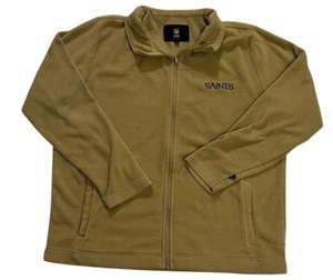 NFL New Orleans Saints Full Zip Fleece Jacket Size XL Pockets Tan Sweatshirt - Picture 1 of 8